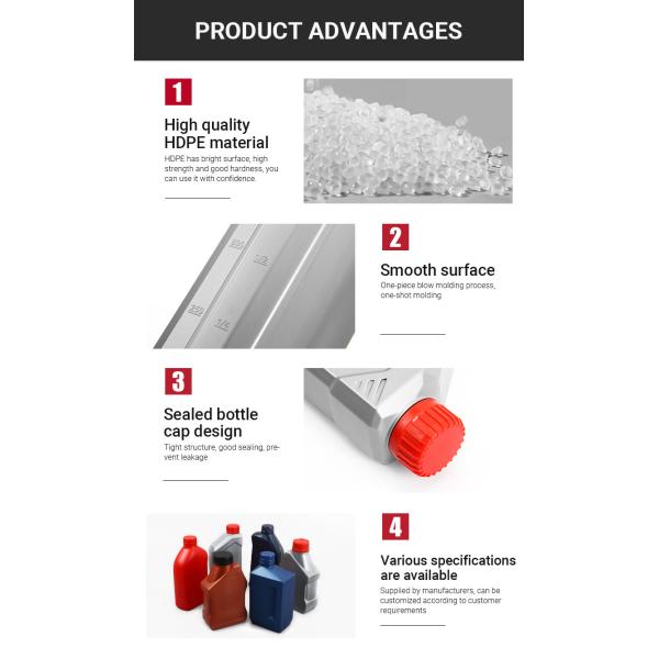 HDPE Engine Oil Empty Bottle Red Blue Gasoline Fuel Bottle
