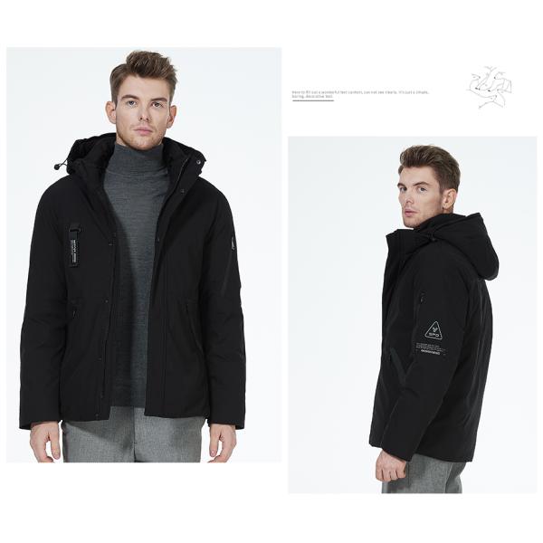 multi-pocket short down jacket, stylish, young fashion,short men's coat, dark color, hooded,