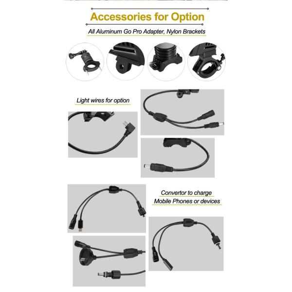 Multiple Lighting Modes 3000 Lumens Bike Front Light With Go Pro Adapter