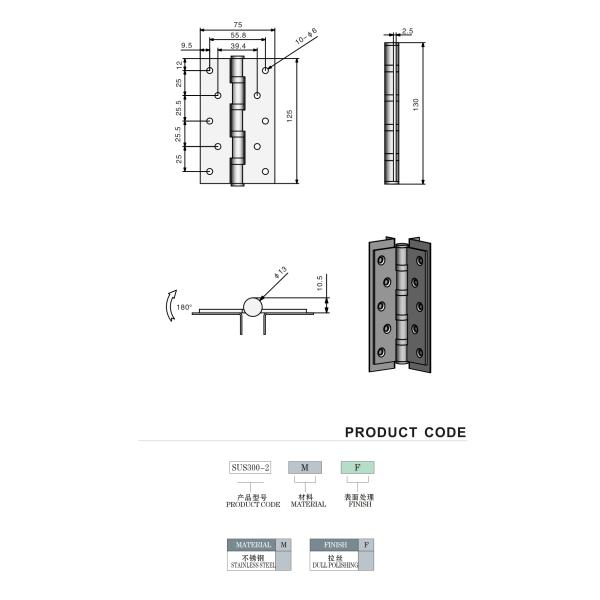 OEM Heavy Duty Gate Hinges Stainless Steel Aluminum For ToolBox