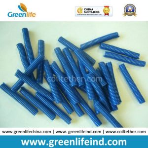 China Dark Blue Security Spiral Coil Lanyard Tether 60MM Long wholesale