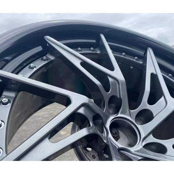 factory Customized 2 piece brushed grey luxury aluminum alloy forged wheel rim for porsche