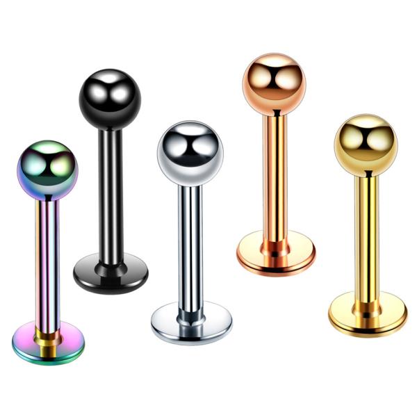 Surgical Steel Assorted Colors Labret Stud Lip Piercing Ear Cartilage Tragus Helix Ring Fashion Charming Jewelry