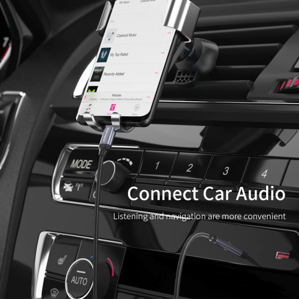 Type C To 3.5mm AUX Headset USB Audio Adapter With Plug In Connection OLP Protection