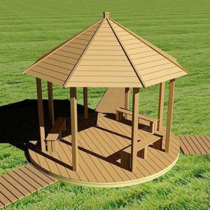China Backyard WPC Gazebo wood plastic composite WPC Pavilion 10x10 Feet on sale