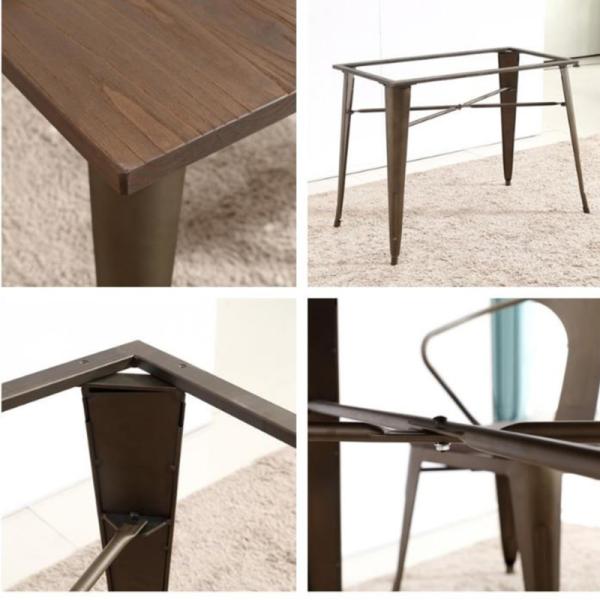 YLX-1020 Wood Rectangle Table with Steel Leg for Restaurant
