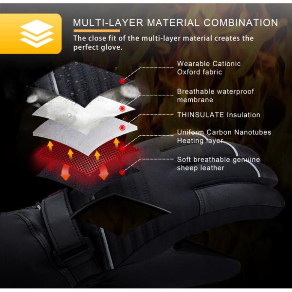 Electric Unisex Rechargeable Heated Gloves 2200mA Waterproof