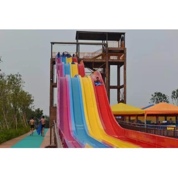 Excited Large Outdoor Rainbow Water Slide Weather Resistance