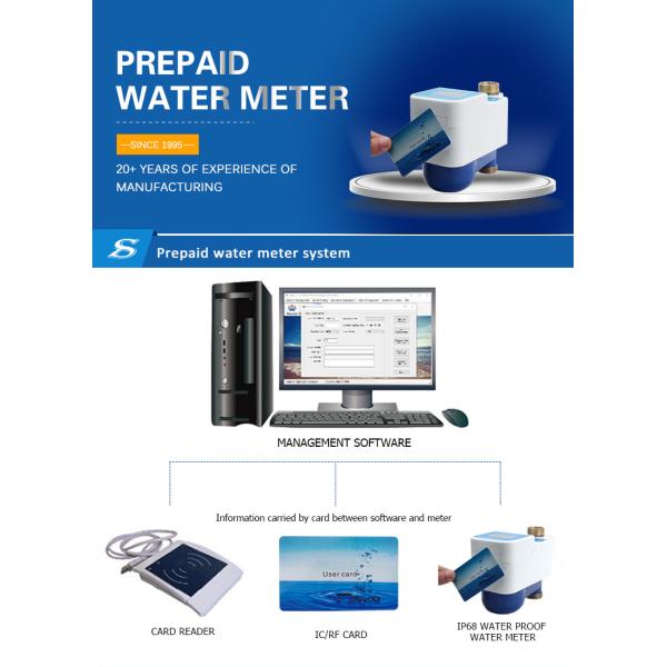 Shengda Water Meter Rf Frequency Vertical Prepaid Water Meter Digital Wet or Dry Type Brass