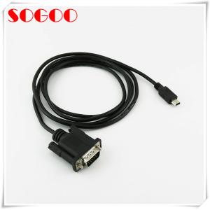 Custom Molded Cable Assemblies VGA D-SUB 15 Pin Male To Mini USB Male 5 Pin
