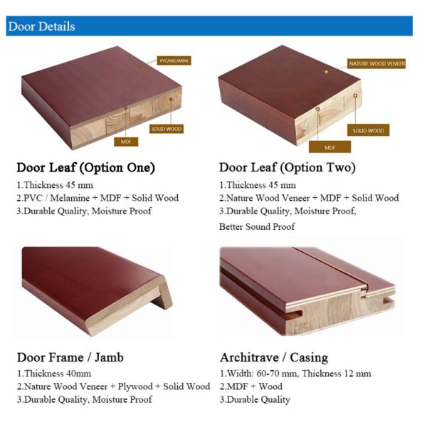 Veneer Teak Modern Plywood Doors Solid MDF Internal For Hotel