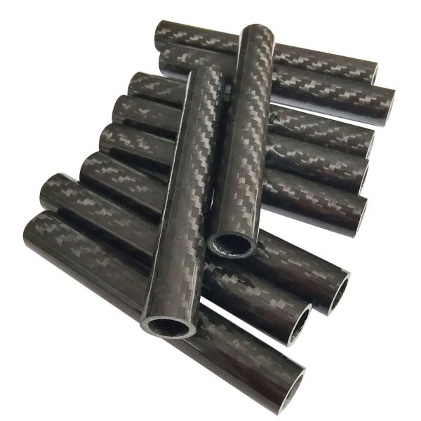 High Hardness 18mm (16mm) Woven Finish Roll Wrapped Carbon Fiber Tube with 5 - 500 mm Diameters and 0.3 - 50 mm Wall Thickness