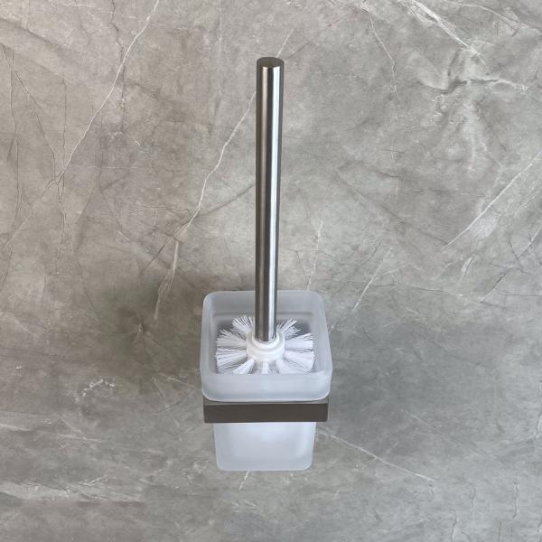 Modern Metal Stainless Steel Toilet Brush Holders Glass Bath Hardware Set