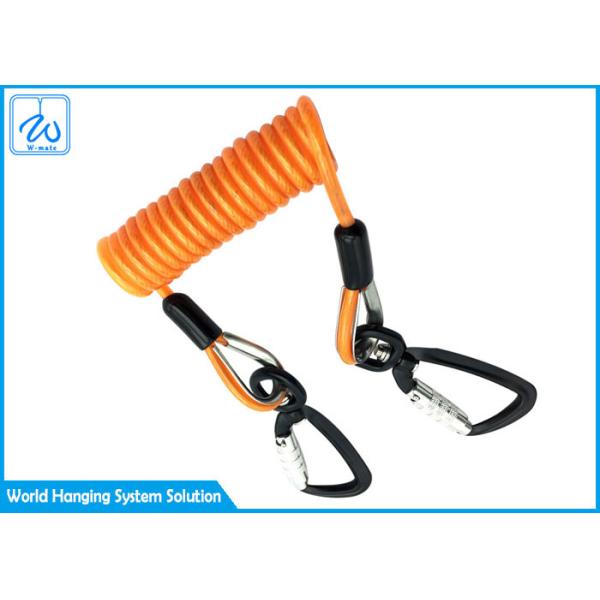 Retractable Loop Lanyard With Fixed Clip Custom Printed Lanyard For Safety Fall Protection
