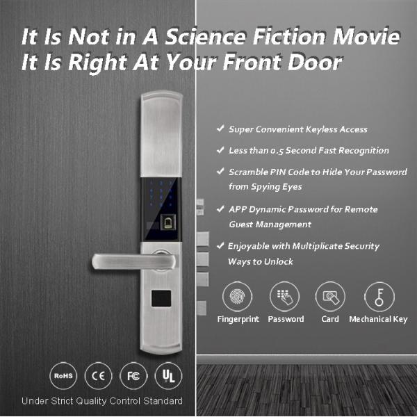 OEM / ODM Fingerprint Sliding Door Lock , Password Touch Screen Door Lock
