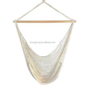 China Outdoor Indoor White Rope Hammock Chair with Stand wholesale