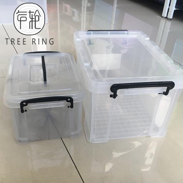 32 Liters Clear Plastic Foldable Container , Food Grade Plastic Stacking Crates