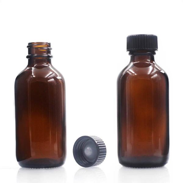 Dropper 60ml Boston Glass Bottles Amber Body For Massage Oil