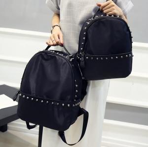 China Rivet new Korean women shoulder bag nylon oxford fabric with leather travel bag College Wind Leisure wholesale