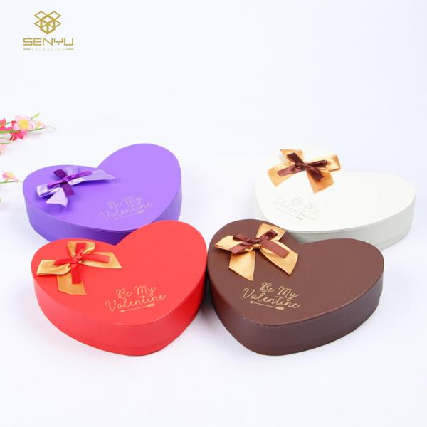 Custom Luxury Lid Base CMYK Heart Shaped Paper Box