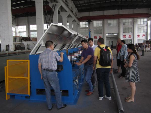 Quality Straight Line Continuous Wire Rod Drawing Machine , Ironed Cast Copper Wire Making Machine for sale