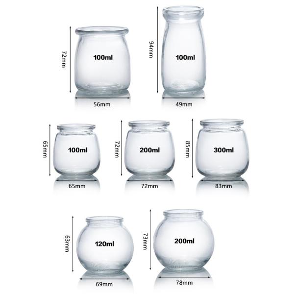 Custom Dessert Glass Pudding Jars 100ml 200ml 300ml