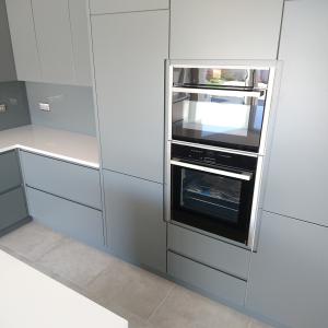 Modern Handless Lacquer Kitchen Cabinet Medium Ultra Matt Grey