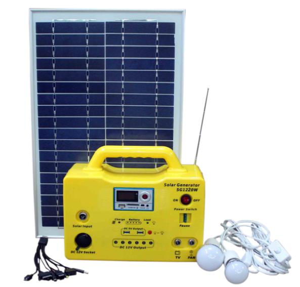 10W portable solar power system with integrated radio/MP3 funnctions