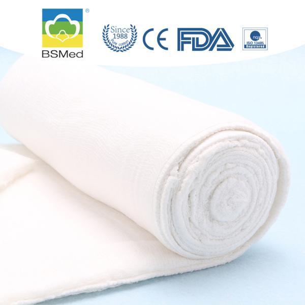 Wound Care Surgical Dressing Medical Cotton Wool Roll 13 - 16mm Fiber Length Soft White Color