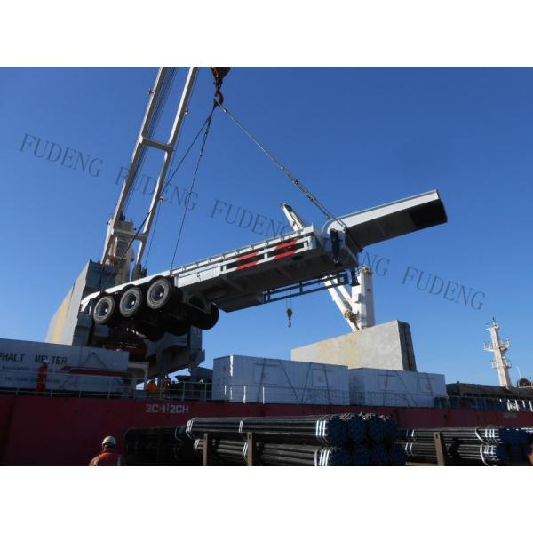 70Tons Low Bed Semi-Trailer Transport Excavator With Mechanical Ramps For Sale