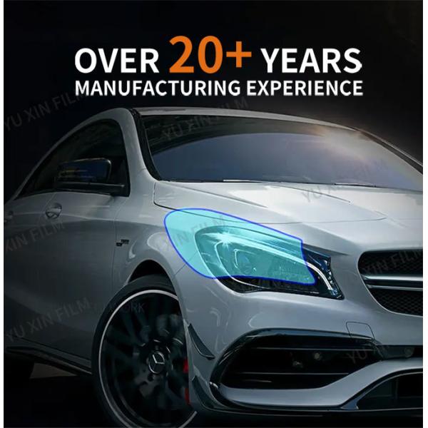 Dark Black TPU Car Headlight Film 0.3x15M Anti Scratch Lamp Film UV Protection
