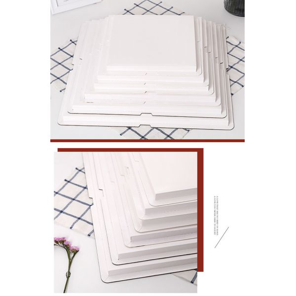 White 10 Inch Wave Cake Boards 15-Packs Squares Base Food-Grade Cardboard Wave Cake Plate Cake Board - Grease-Proof Square Golden Cardboard Base for