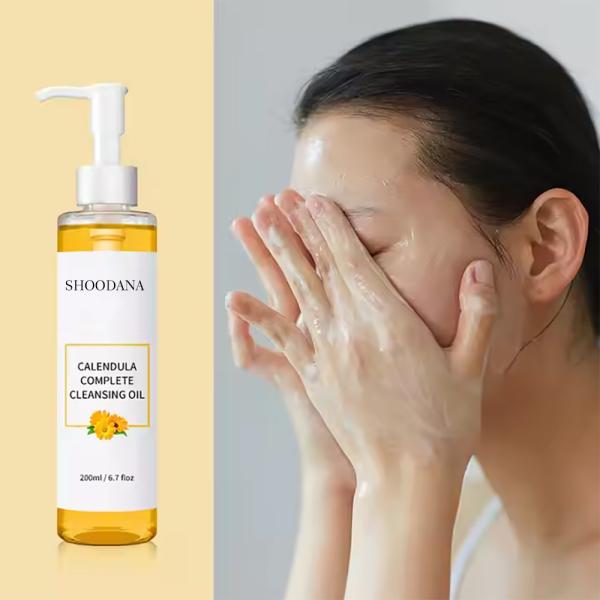Private Label Natural Makeup Remover Oil OEM 200ml Vegan Deep Cleanser Organic Calendula Cleansing Oil for Face
