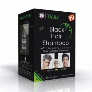 China 10 pcs / box Dexe Hair black shampoo  5 Minutes White Become Black Hair Color Instant Grey Hair Remove for Men and Women wholesale