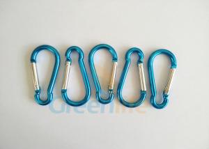 China Fashion Lake Blue Aluminum Carabiner Clips 5CM Gourd Shape Carabiner Holder With Silver Pole wholesale