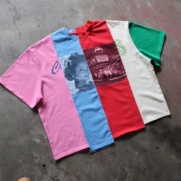 Clothing Manufacturers Custom Color Block Streetwear Patchwork Oversized Sewing Cropped T Shirt Men Boxy T Shirts Cotton T Shirt