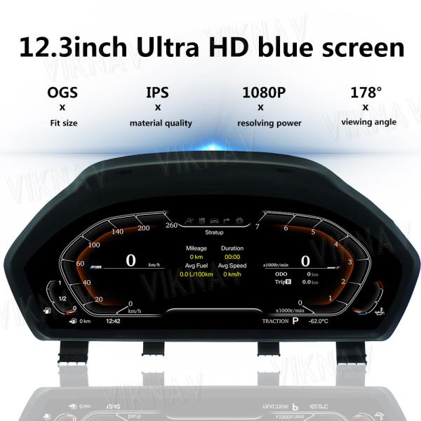 Viknav For BMW 5series F10 F11 GT series GT F07 6series F06 F12 7series F01 F02 (2008-2018) 12.3 inch Newest Speedometer