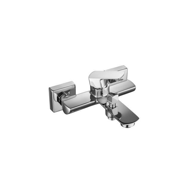 Quality Chrome Brass Wall Mounted Bathroom Mixer Taps 3 Years Warranty for sale