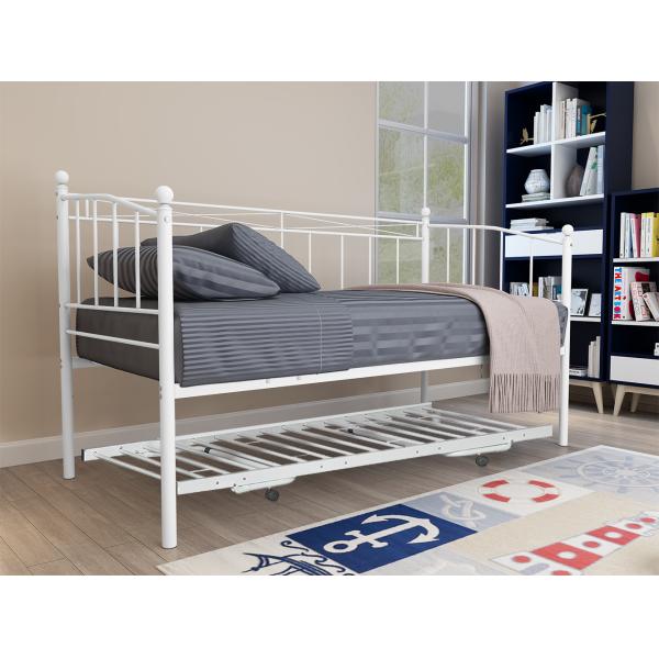 3ft White Platform Daybed Frame Twin Size UK Style Electrostatic Powder Coating