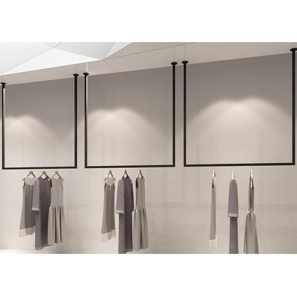 Pensile Style Clothing Display Rack , Retail Store Fixtures Iron Baking Material
