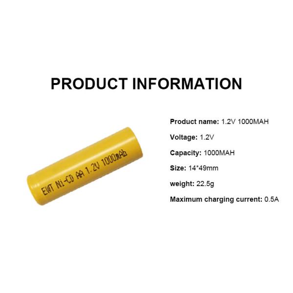 Customized Nickel Cadmium Battery 1300mAh NiCd Rechargeable Battery Pack
