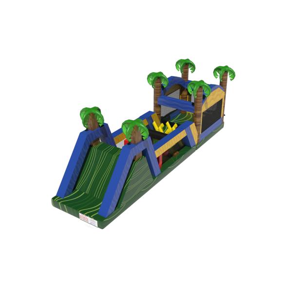 China Tropical Inflatable Playground: A Fun Obstacle Track Jungle Palm Tree - Themed wholesale