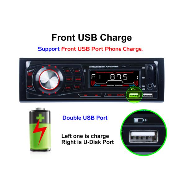 Double USB PORT Mp3 Bluetooth Car Stereo High Speed Usb Car Music Player