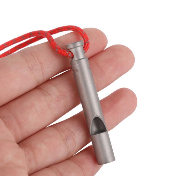 Nature Silver Pure Titanium Survival Whistle Lightweight For Outdoor Camping