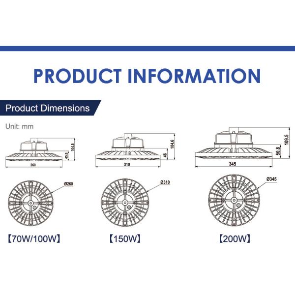 Energy Saving Aluminum LED Bay Light IP65 For Industrial Applications