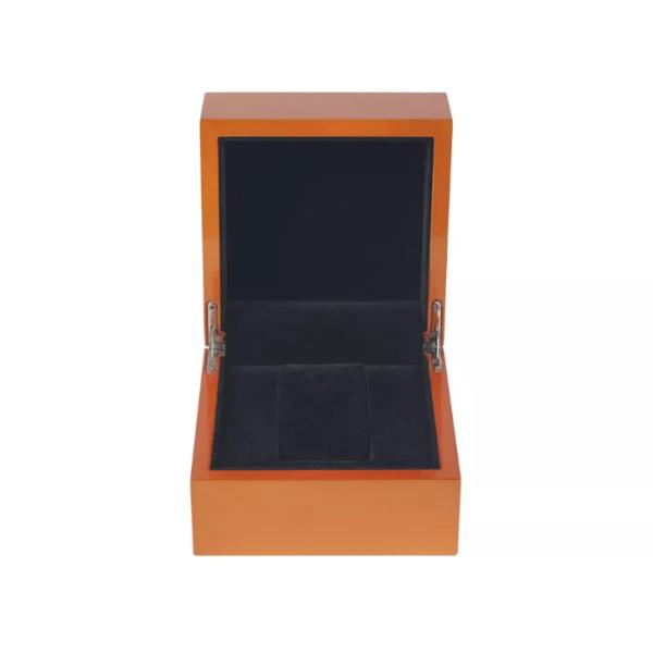 High Glossy Wrist Watch Packaging Box Hinge Metal Wooden Watch Case