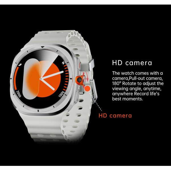 U8 Ultra AMOLED Android 9.0 Smart Watch Men 4G 5G SIM Card WiFi GPS Compass 32GB Smartwatch Rotating Camera Sports Watch 7 Ultra