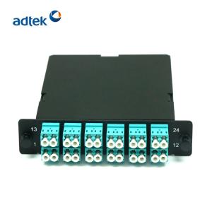 China 12 Duplex 24 Cores MPO Fiber Cassette , MTP Cassette Module LGX LC OM4 on sale