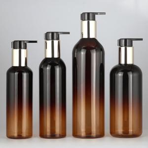 China Amber Lotion Shower Conditioner Plastic Pump Shampoo Dispenser Bottle 7.4oz 13.5oz wholesale