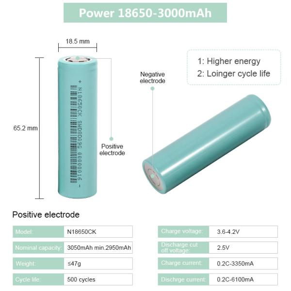 Good Price of Good Quality Rechargeable Lithium Batteries Cell 3050mAh 0.2C 3.6V 18650 Li Ion Battery